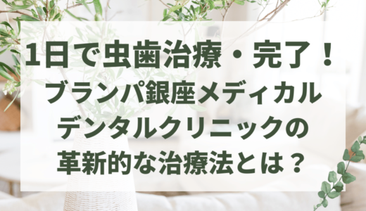 忙しさから逃れ、1日で虫歯治療を完了させる！ブランパ銀座メディカルデンタルクリニックの革新的な治療法